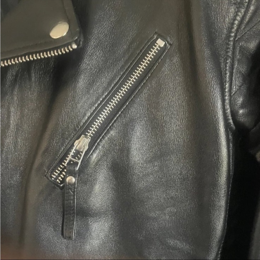 New Unisex Leather Jacket Goat Skin  High Quality Size Medium Roxa leather. - Picture 3 of 14